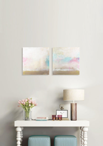 Set of 2 Abstract art abstract minimalist seascape painting canvas art wall art sea art by Camilo Mattis - camilomattis.com