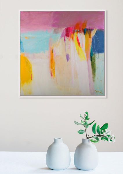 wall art pink abstract, canvas original abstract painting, large fine art canvas, modern abstract art, acrylic art, Camilo Mattis - camilomattis.com