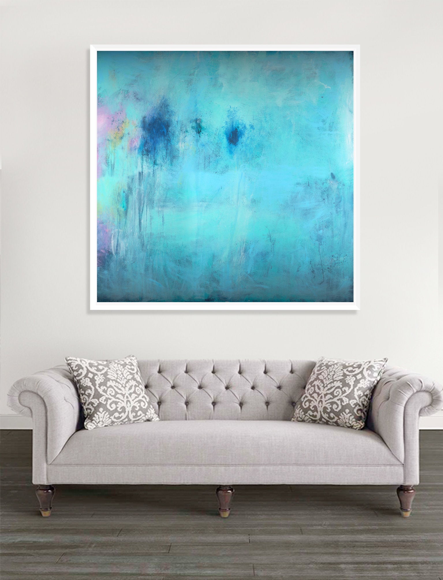 Abstract Print, abstract painting, Teal And Blue, Architecture Art, Modern Art, Apartment Decor, Living Room Wall Art, Large Print - camilomattis.com