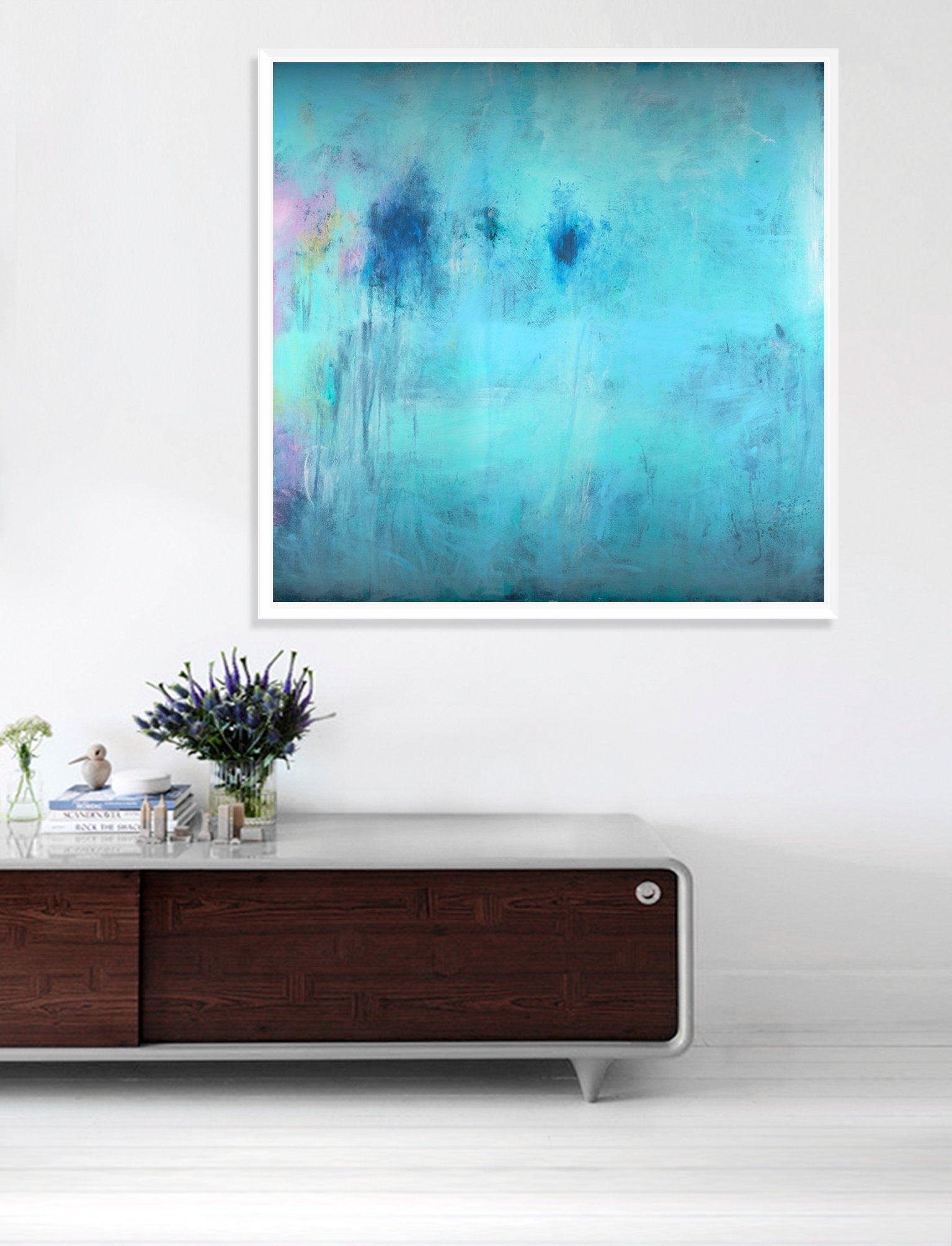 Abstract Print, abstract painting, Teal And Blue, Architecture Art, Modern Art, Apartment Decor, Living Room Wall Art, Large Print - camilomattis.com