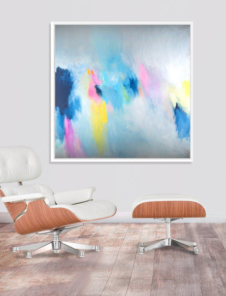 Blue wall art print abstract painting print apartment decor art print teal blue art print by Camilo Mattis - camilomattis.com