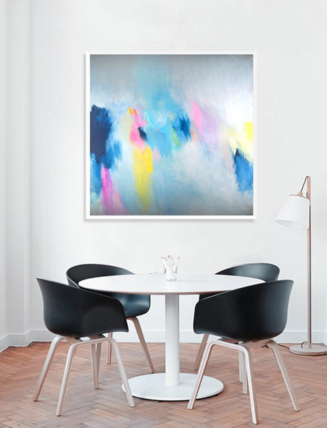 Blue wall art print abstract painting print apartment decor art print teal blue art print by Camilo Mattis - camilomattis.com