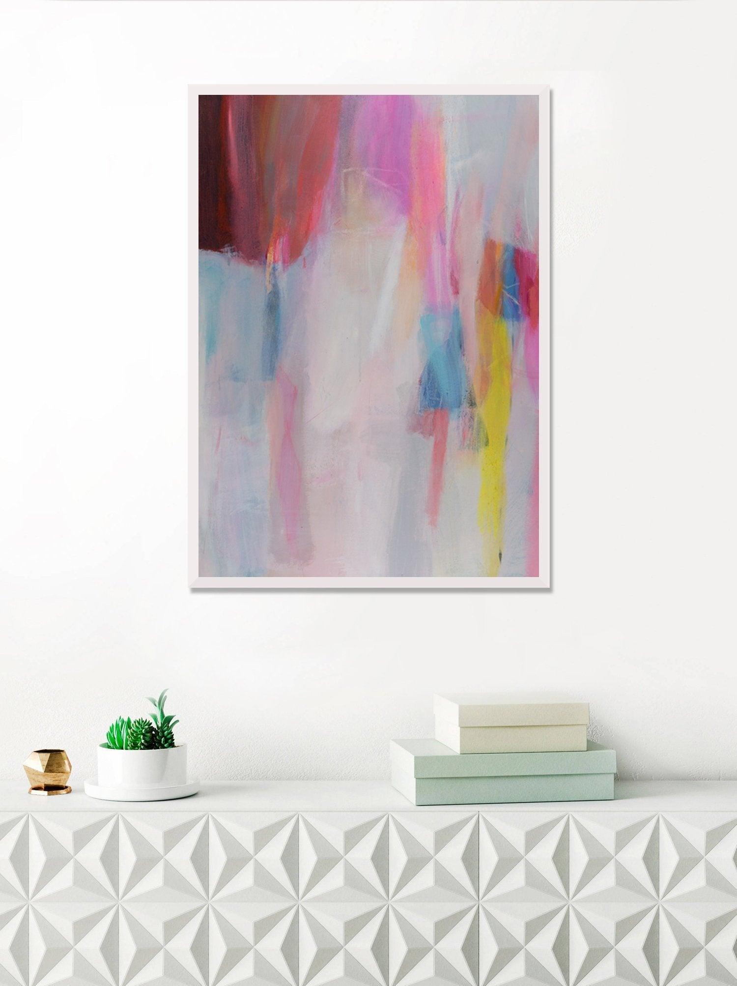 Pink painting canvas, wall art canvas, original acrylic painting by Camilo Mattis - camilomattis.com