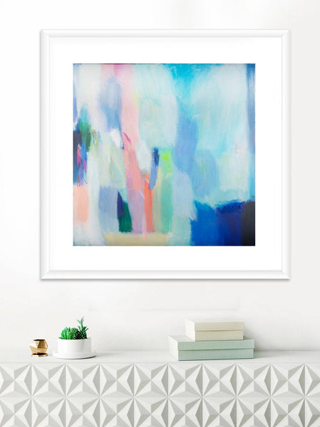 Abstract print, large modern wall art, abstract painting print, blue wall decor, living room wall art, Camilo Matis - camilomattis.com