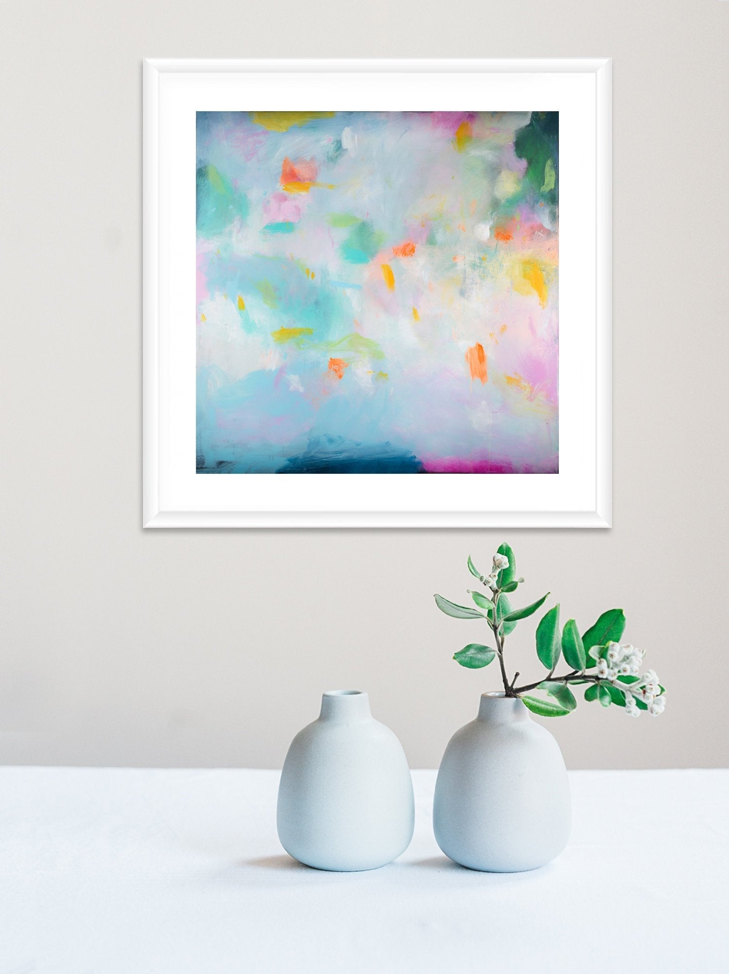Green Abstract Landscape Print, Blue and Turquoise wall art print on Canvas, Contemporary Abstract Art, Seascape Wall Decor - camilomattis.com