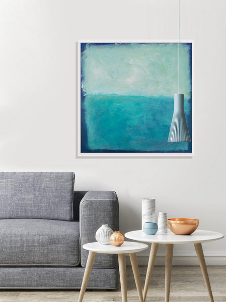 Blue Canvas art abstract painting, ocean wall art decor, Abstract Beach Art, Colorful Abstract Art Acrylic painting by Camilo Mattis - camilomattis.com