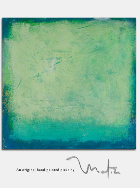 Green Abstract Landscape Painting Blue and Turquoise Original Painting on Canvas Contemporary Abstract Art Wall Decor Texture Painting - camilomattis.com