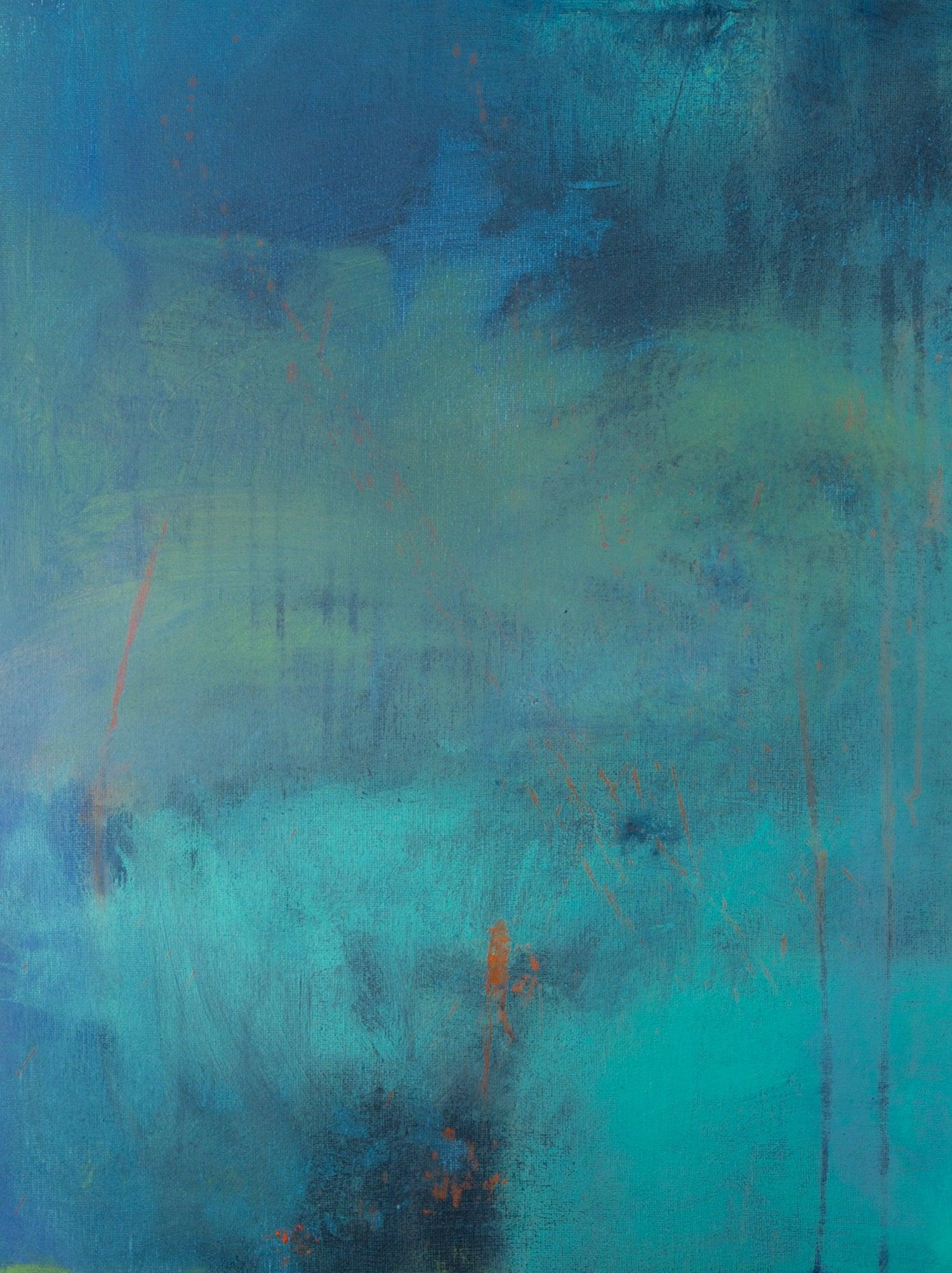 Teal wall art abstract painting, large wall art, gallery wall, wall art canvas, green abstract, Landscape painting by Camilo Mattis - camilomattis.com