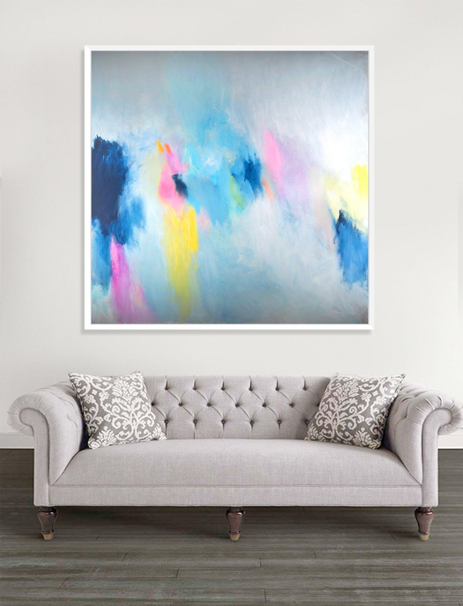 Blue wall art print abstract painting print apartment decor art print teal blue art print by Camilo Mattis - camilomattis.com