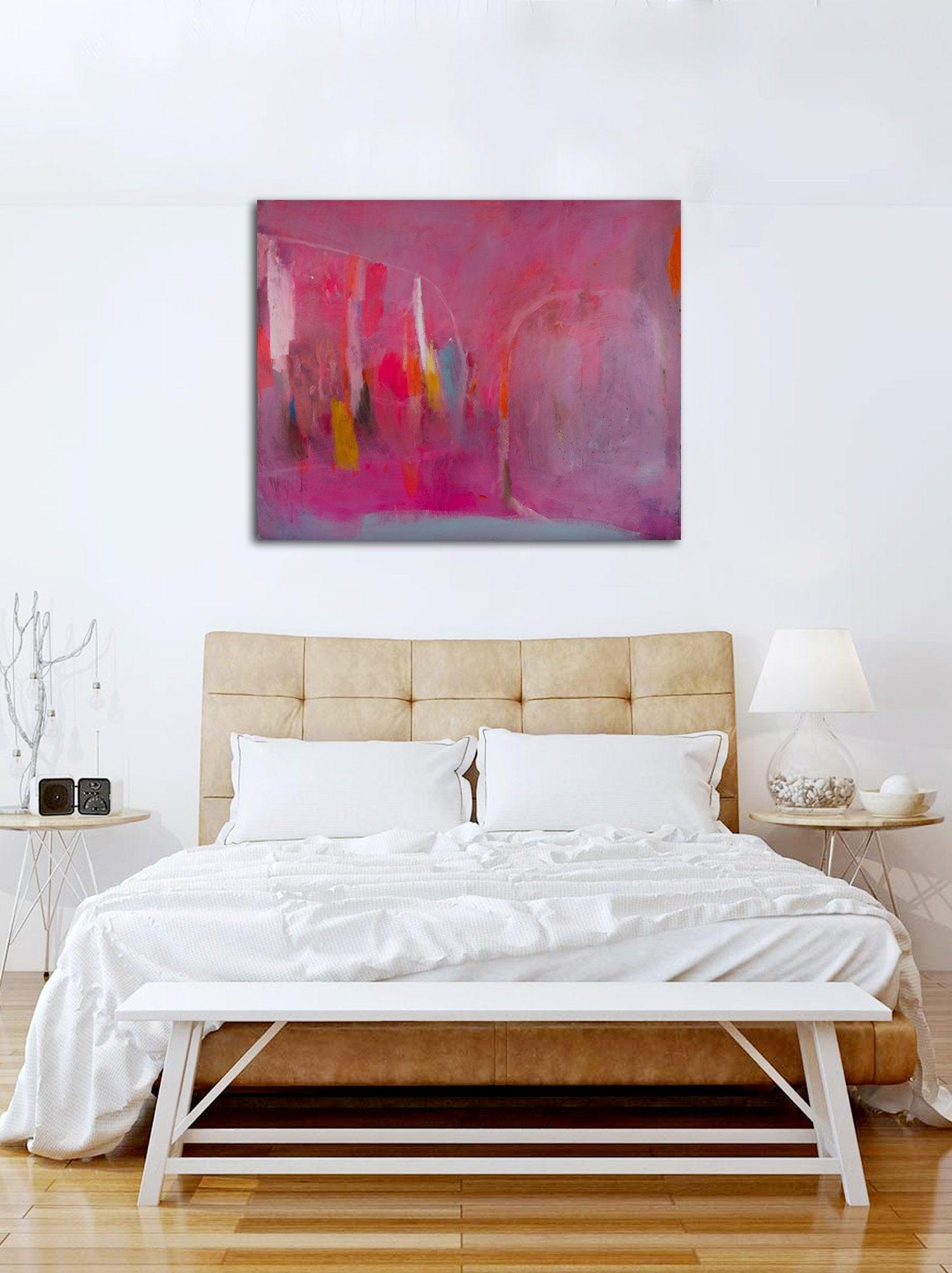 Red abstract painting, red abstract art, wall art decor, bedroom wall decor Colorful Painting White Abstract Painting red Abstract - camilomattis.com