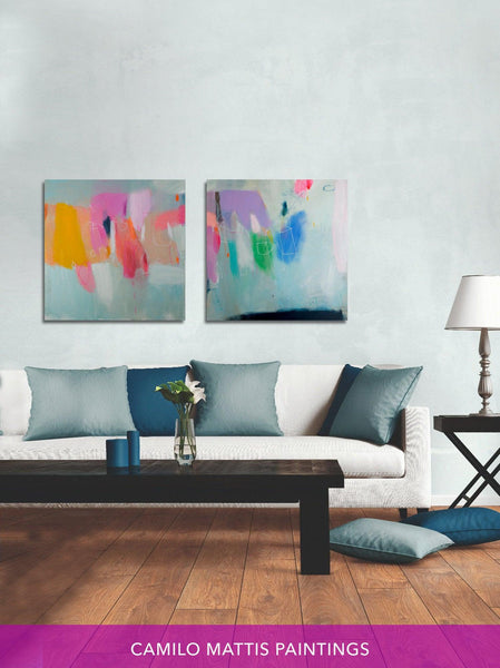 Colorful wall art set, abstract art set, modern art set, abstract painting original canvas art by Camilo Mattis - camilomattis.com