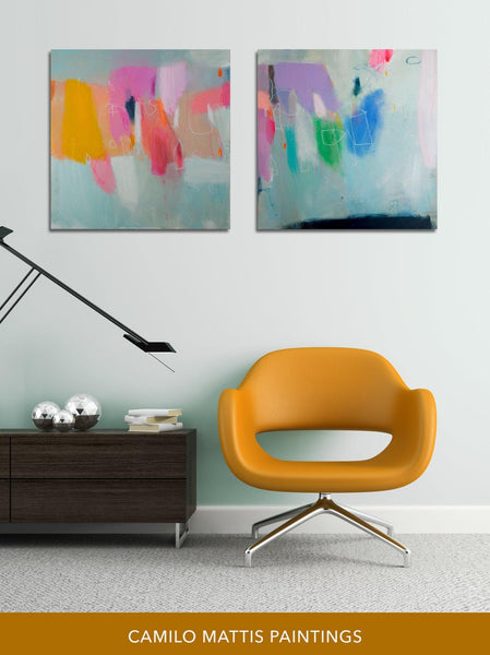 Colorful wall art set, abstract art set, modern art set, abstract painting original canvas art by Camilo Mattis - camilomattis.com