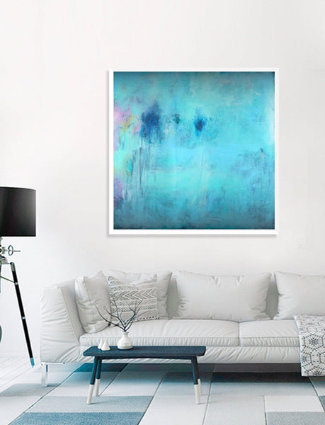 Abstract Print, abstract painting, Teal And Blue, Architecture Art, Modern Art, Apartment Decor, Living Room Wall Art, Large Print - camilomattis.com