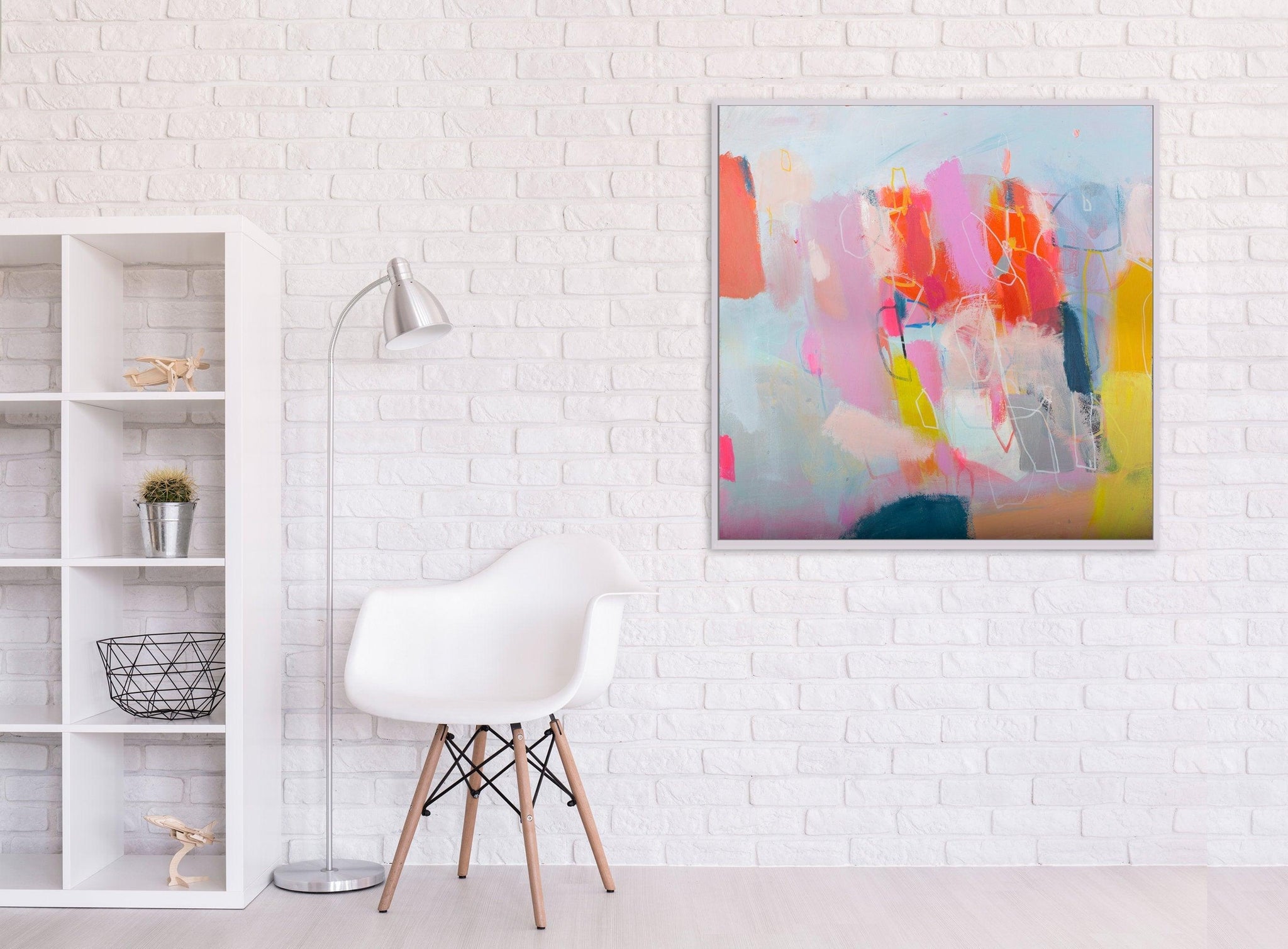 extra large colorful abstract modern wall art pop art abstract original painting by Camilo Mattis - camilomattis.com