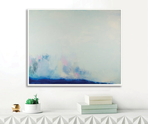 Light blue ocean cloud painting tale landscape original painting seascape painting on canvas by Camilo Mattis - camilomattis.com