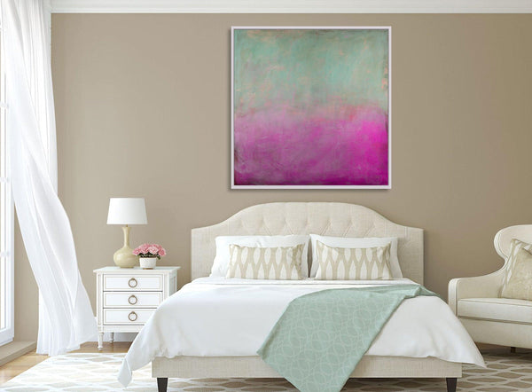 Extra large print teal wall art teal decor pink and teal art pink wall art print minimalist art by Camilo Mattis - camilomattis.com