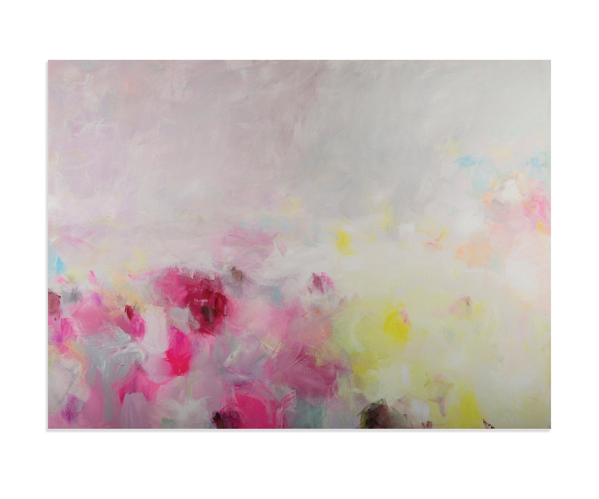 Extra large modern pink wall art, Landscape print, large abstract painting print, pink and yellow painting, acrylic abstract painting - camilomattis.com