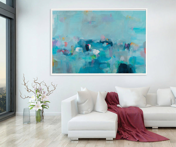 Extra large blue abstract art, wall art print, ocean print, art print, large print, seascape print abstract by Camilo Mattis - camilomattis.com