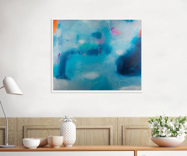 Extra large abstract print modern blue wall art, contemporary print blue minimalist painting print, acrylic abstract painting - camilomattis.com