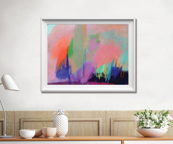 Colorful print, Extra large wall art print, Pink and orange wall art print, living room wall art, canvas wall art by Camilo Mattis - camilomattis.com