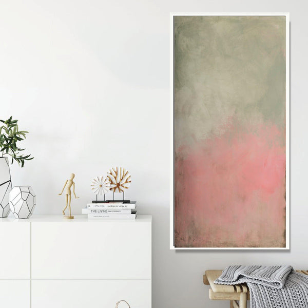 Green minimalist Abstract fine art originalt, Large wall art, Abstract painting green and pink - camilomattis.com