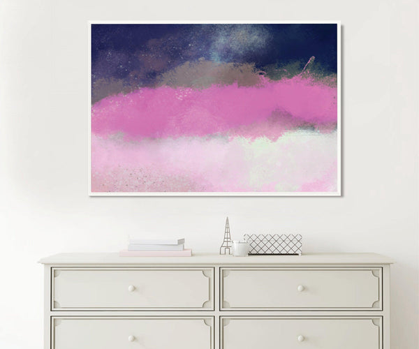 Pink and Blue Extra large wall art print Pink wall art print living room wall art canvas wall art by Camilo Mattis - camilomattis.com