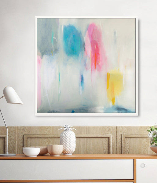 light blue abstract art print oversized wall art extra large wall print zen wall art - camilomattis.com