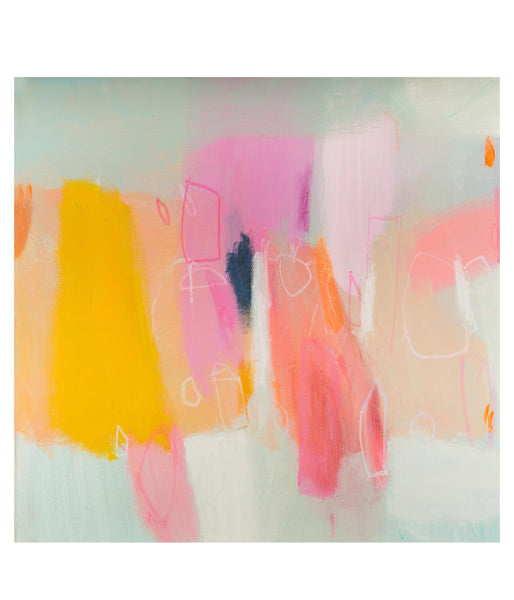 Yellow and pink abstract art print oversized wall art extra large wall print graffiti wall art - camilomattis.com