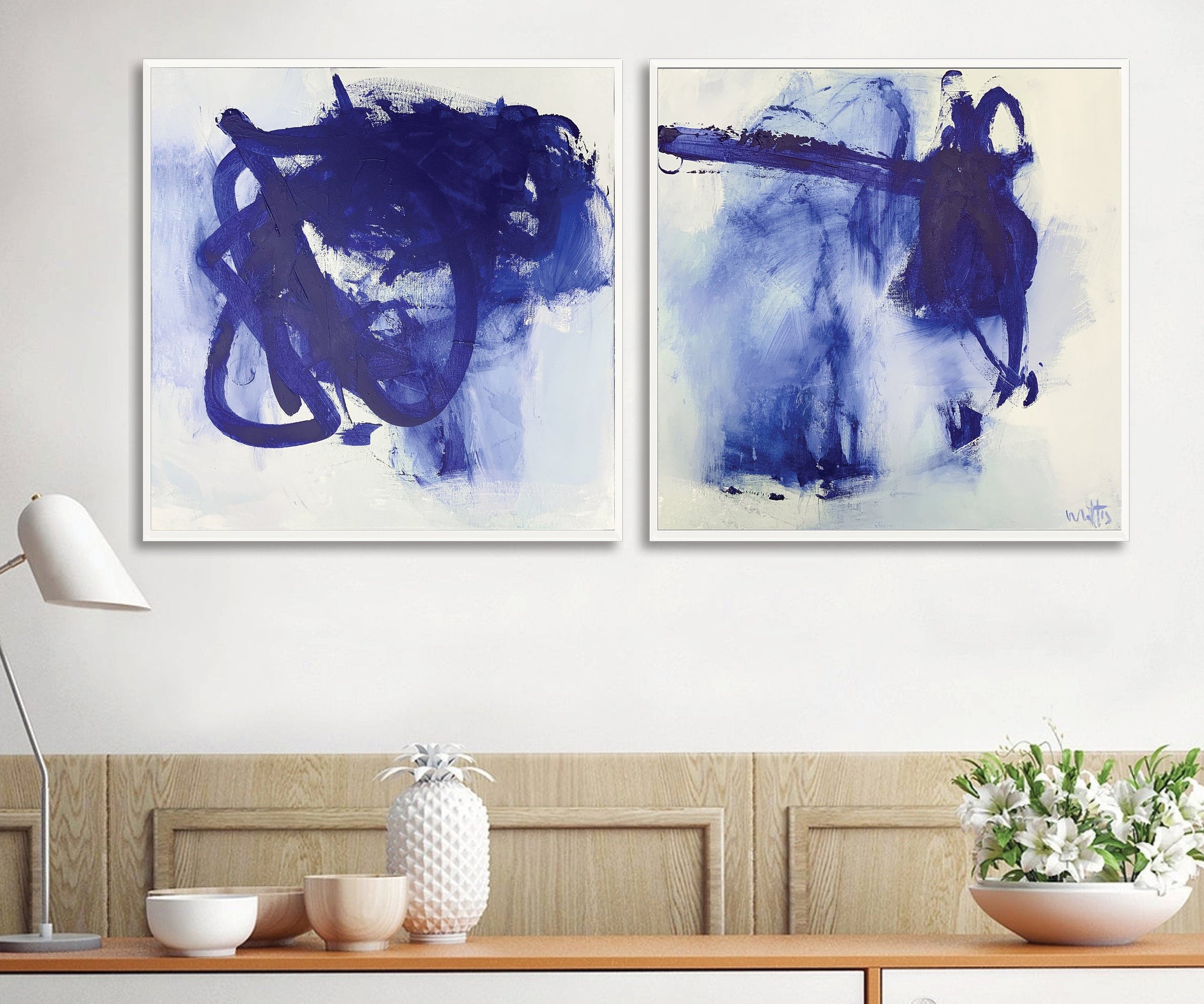 Gallery wall set Blue extra large wall art prints, Acrylic Abstract Painting gallery wall prints, prints wall art, wall print - camilomattis.com