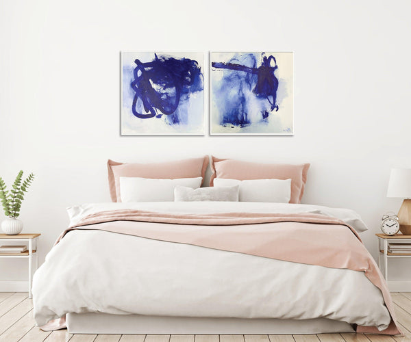 Gallery wall set Blue extra large wall art prints, Acrylic Abstract Painting gallery wall prints, prints wall art, wall print - camilomattis.com