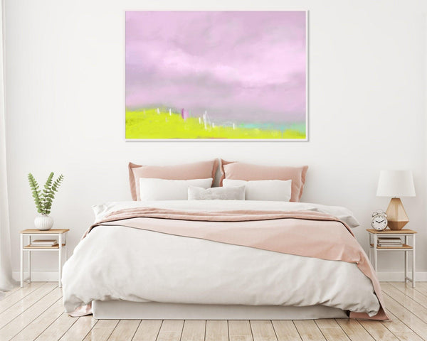 Pink and Green, large abstract painting, Large wall art print, Pink abstract print, colorful print, giclee print, Camilo Mattis - camilomattis.com