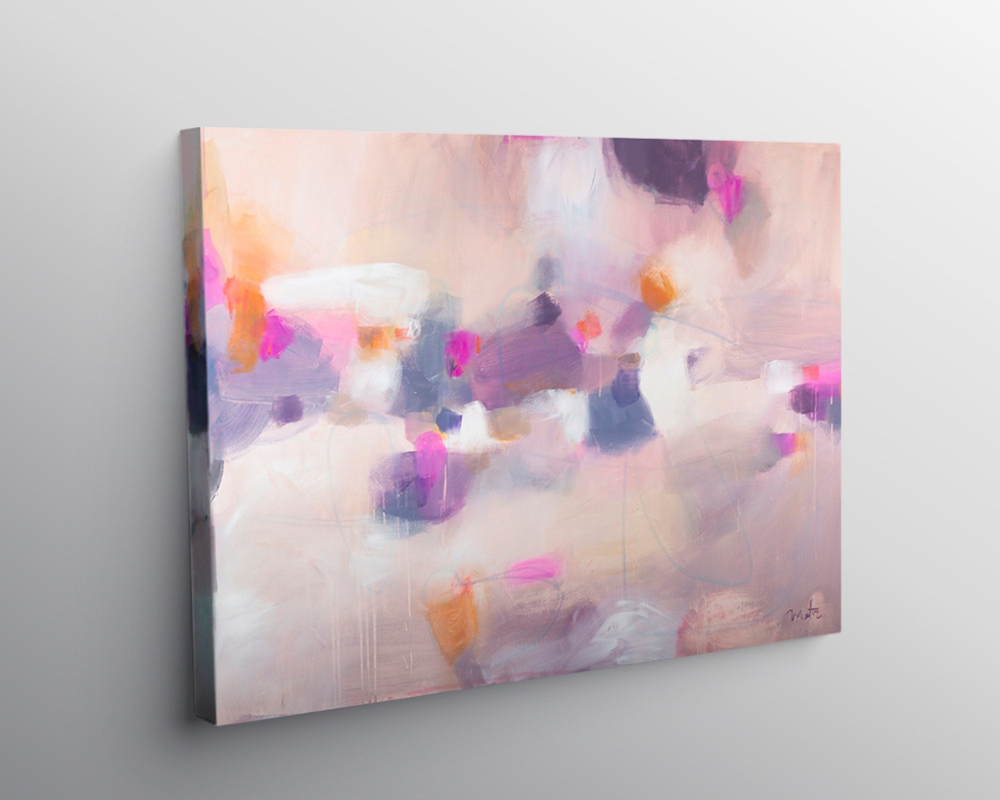 Pink large abstract print, modern house decor, abstract painting, Cheerful colorful, colorful wall art, Pink and orange print 