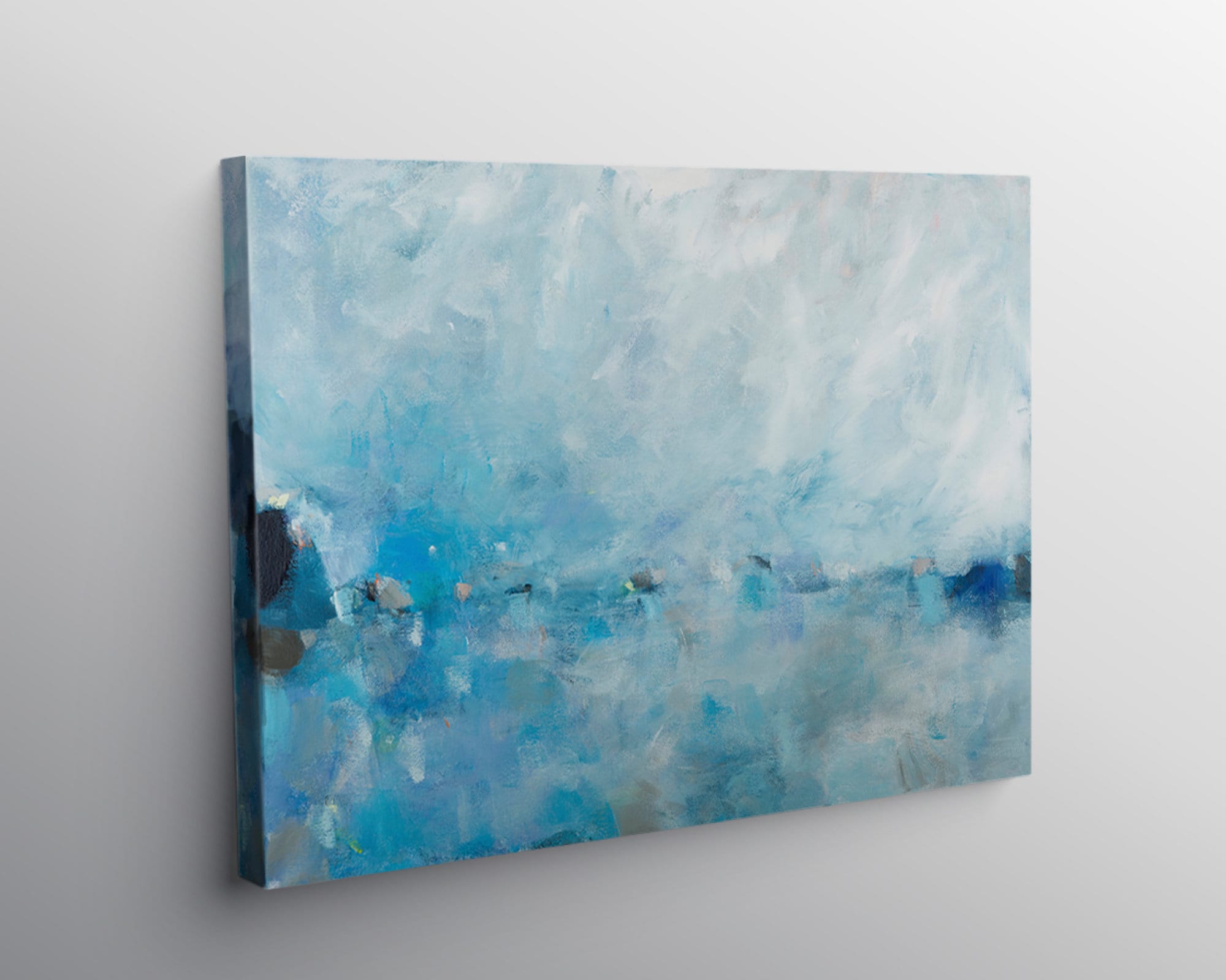 Blue seascape print, impressionist calming blue abstract art, Serene ocean wall art, Serenity poster for meditation, Seascape print