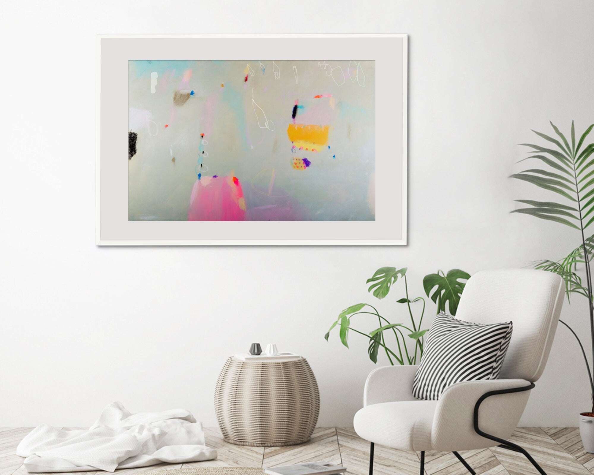 LARGE ABSTRACT ART painting print, Large modern wall art , colorful painting, acrylic abstract painting by Camilo Mattis