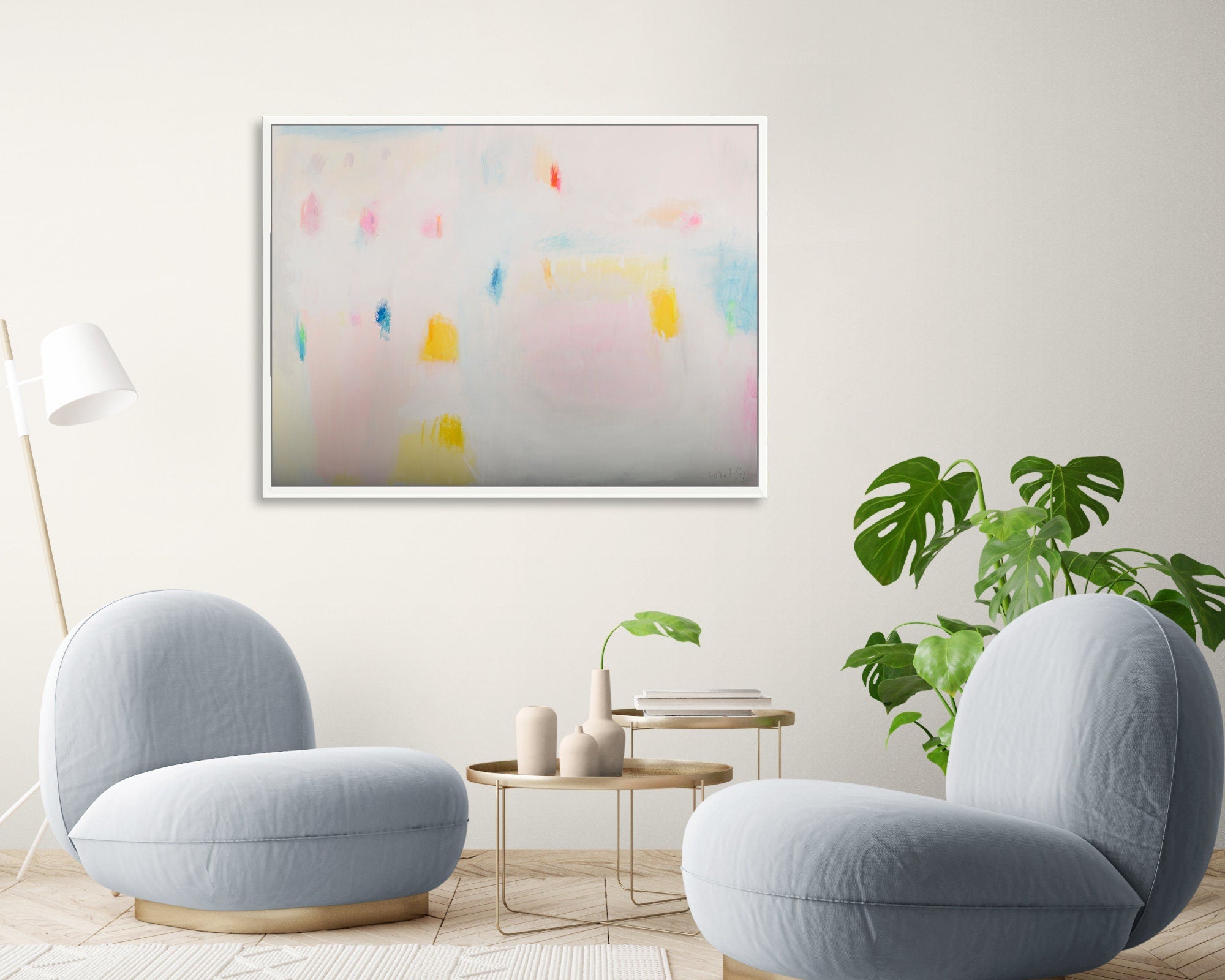 Original colorful canvas abstract painting, large wall art, extra large abstract canvas art by Camilo Mattis