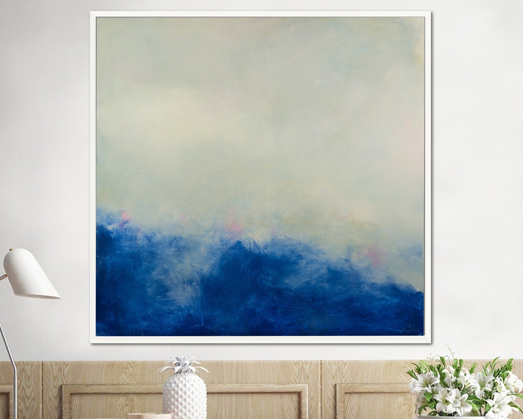 Large Ocean abstract painting, seascape paintings on canvas, Sea Wave Original Abstract Canvas, Sky Abstract Landscape