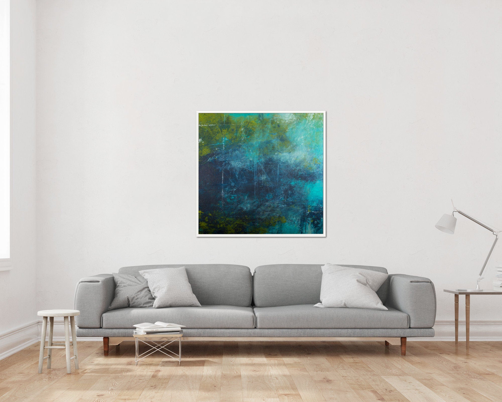 Teal extra large wall art, original abstract art painting on canvas, Teal green fine art, wall art canvas, Teal wall art