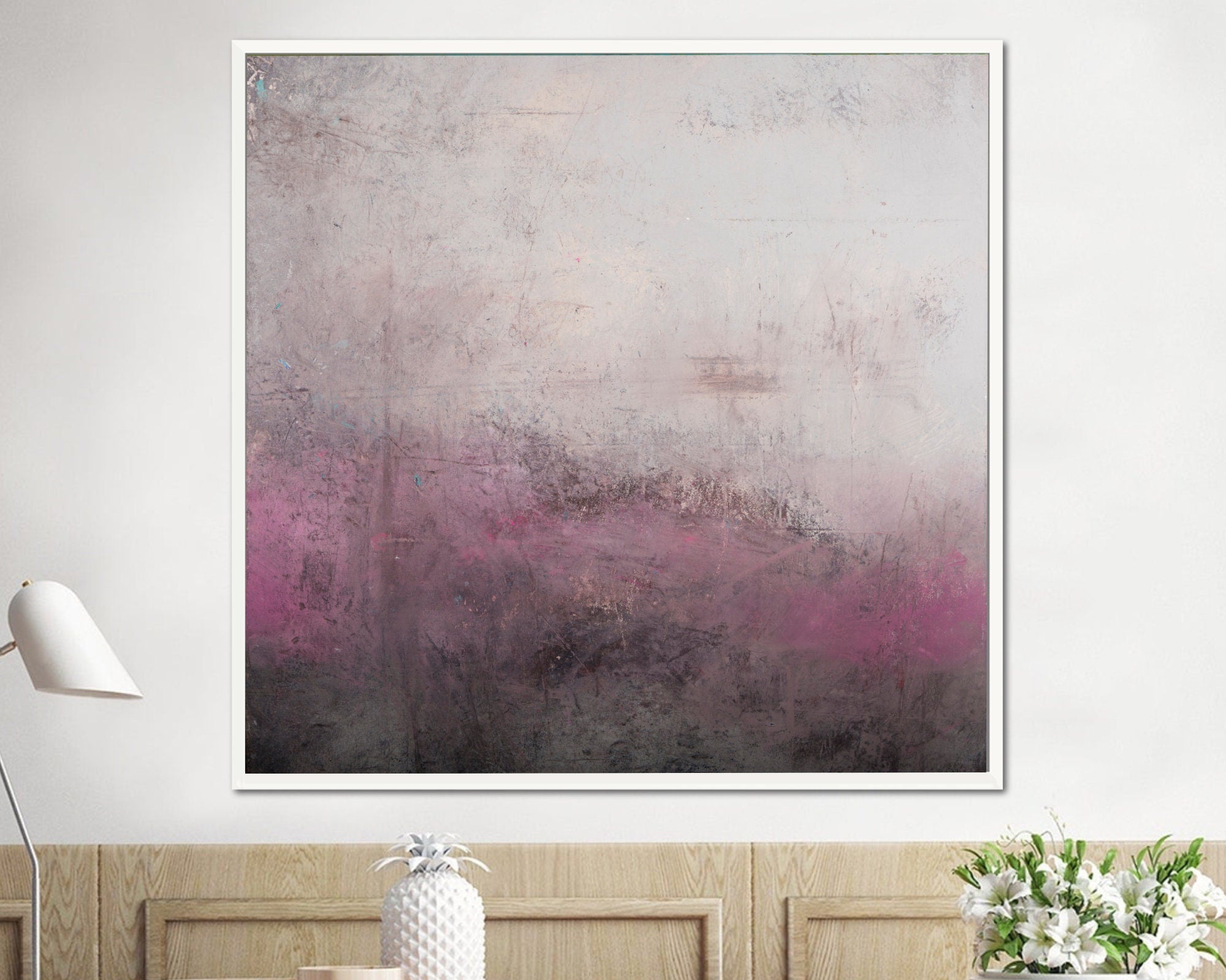 Pink extra large wall art, Large Minimal Painting, Large Wall Art, Modern Wall Art, Neutral Painting, Rothko, Rothko Inspired