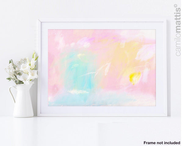 soft colors abstract art print, 30x40 print, Boho art print, Pink wall art, Pink abstract painting