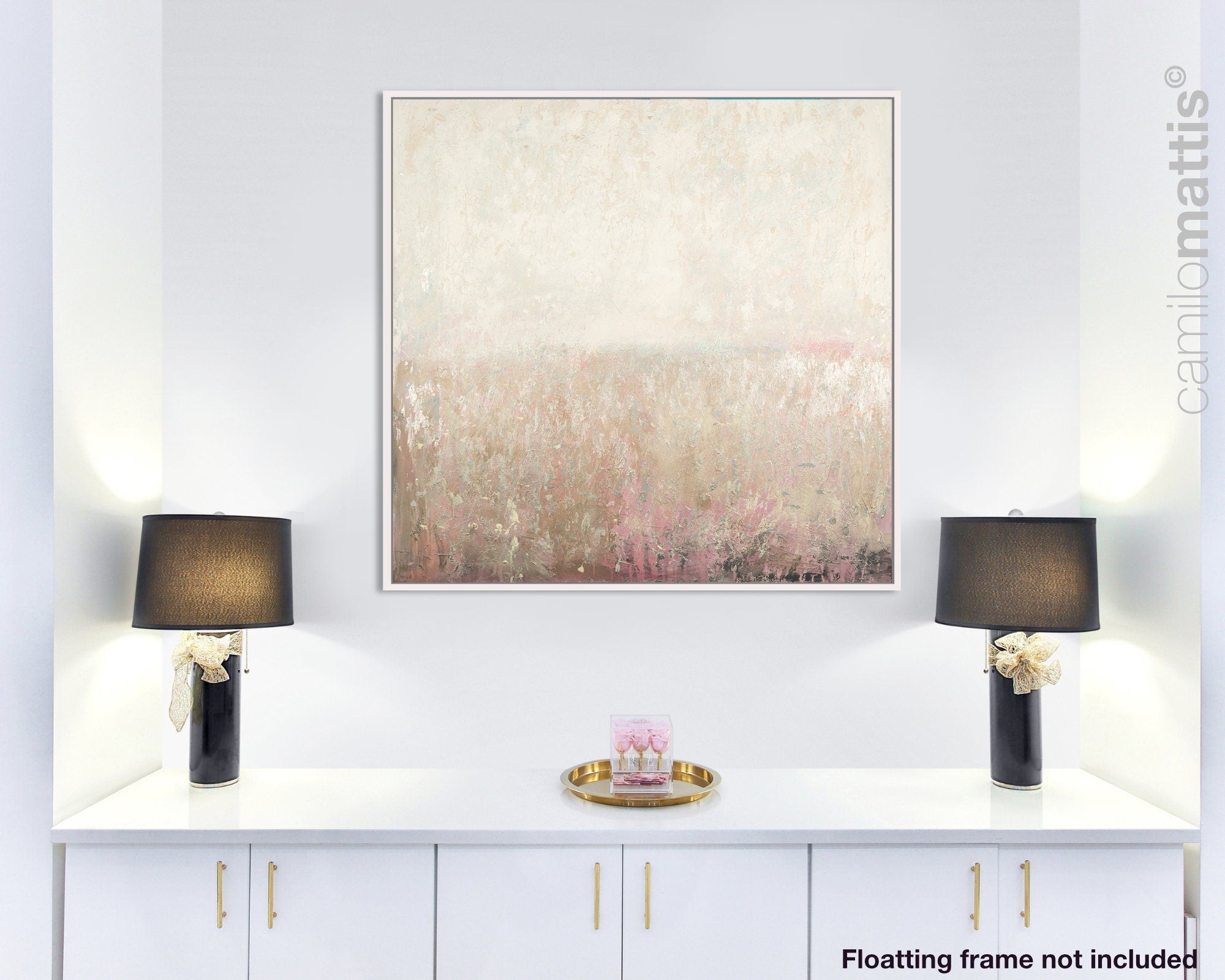 Light pastel earth tone decor extra large wall art landscape print, fireplace decor nordic wall art print