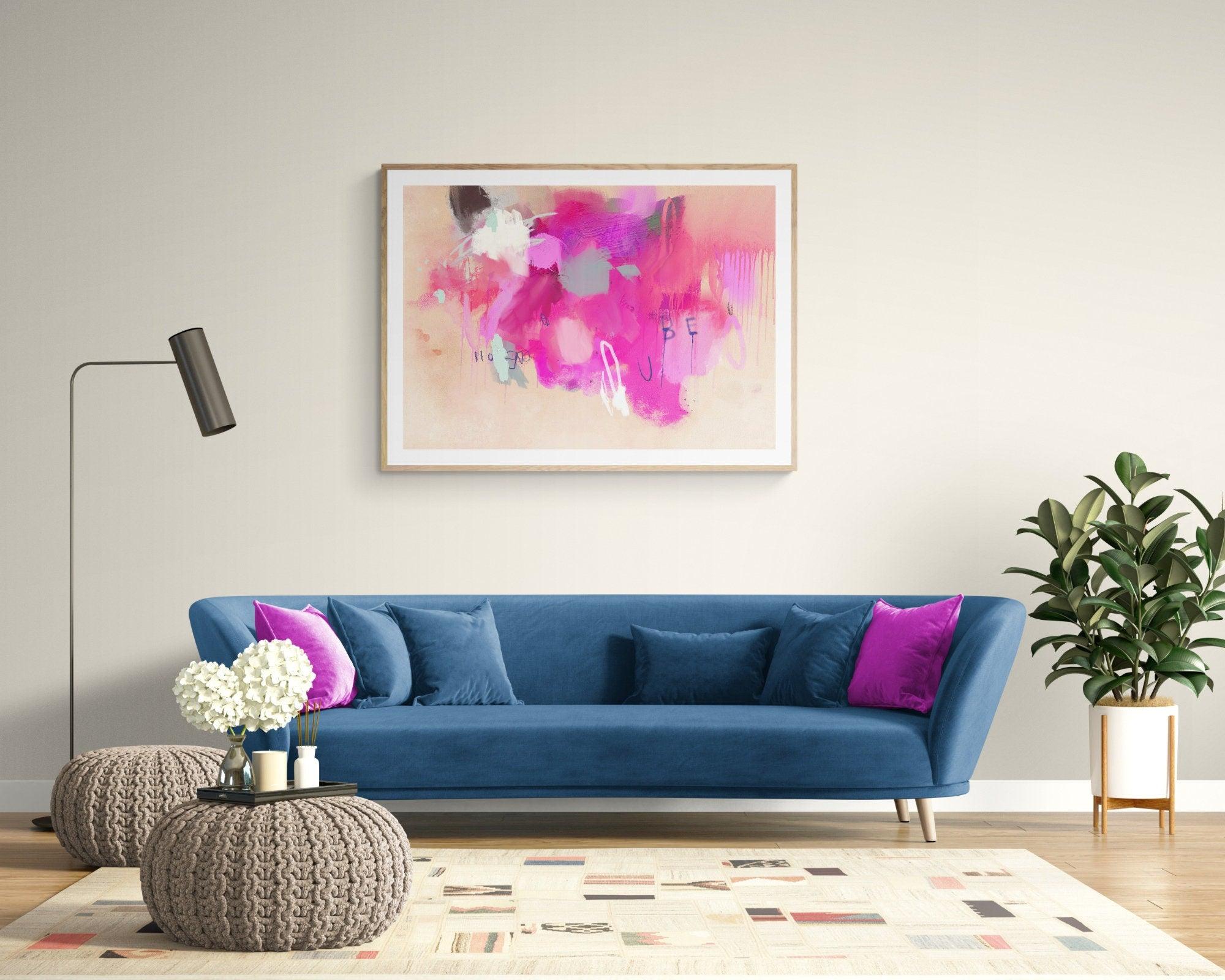 Urban street art Hot pink graffiti Abstract wall art, Wall Art Print, Abstract painting Digital download, Abstract vibrant painting