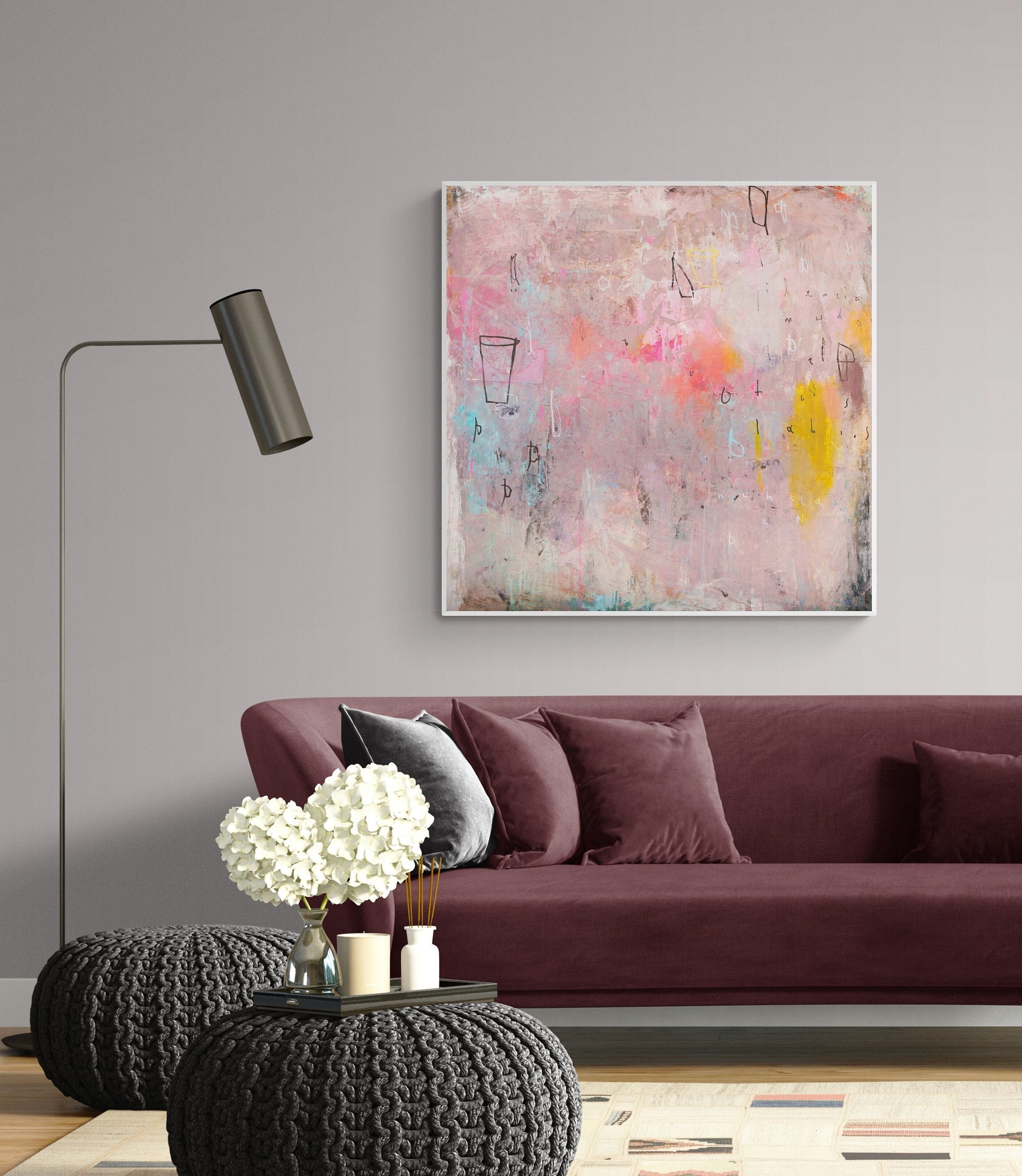 Extra Large Original Creative Blush Pink Wall Art Comfort Colors Decoration  Abstract Painting | Camilomattis.Com