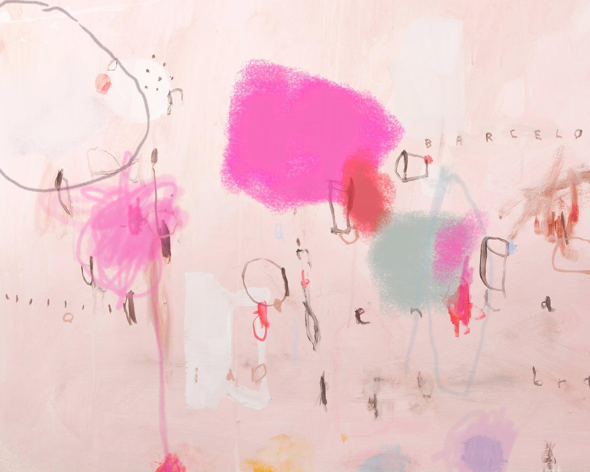 Blush pink apartment decor 24x36 art prints, 30x40 abstract wall art by Camilo Mattis