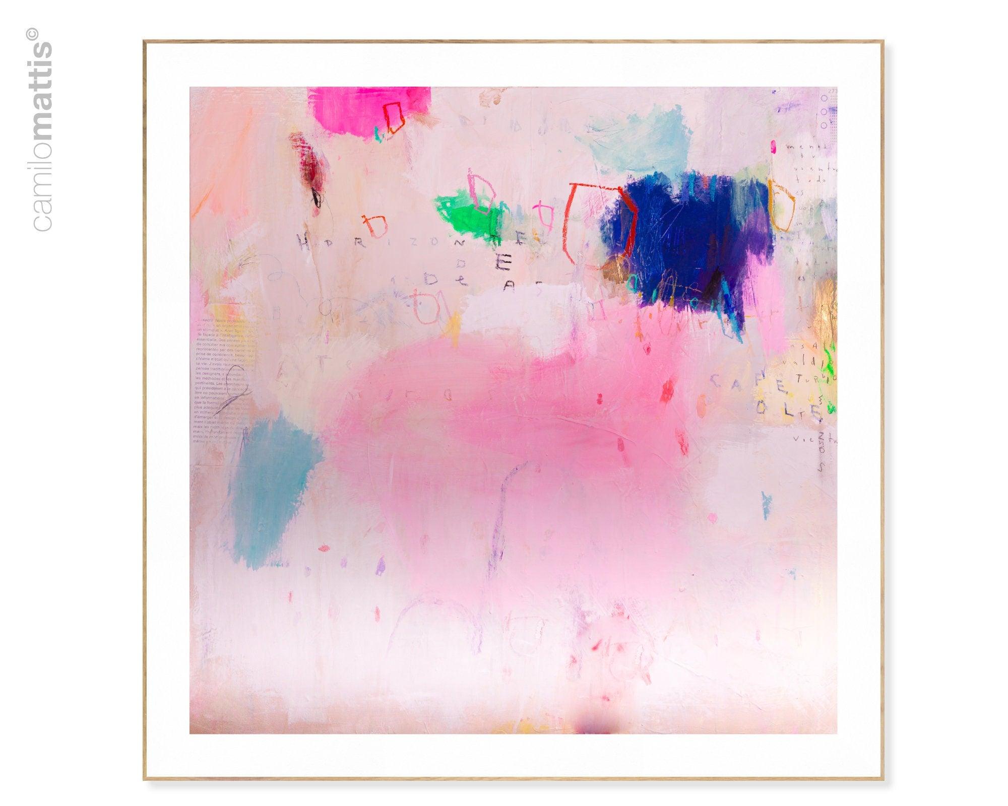 Bright Pink Abstract Art