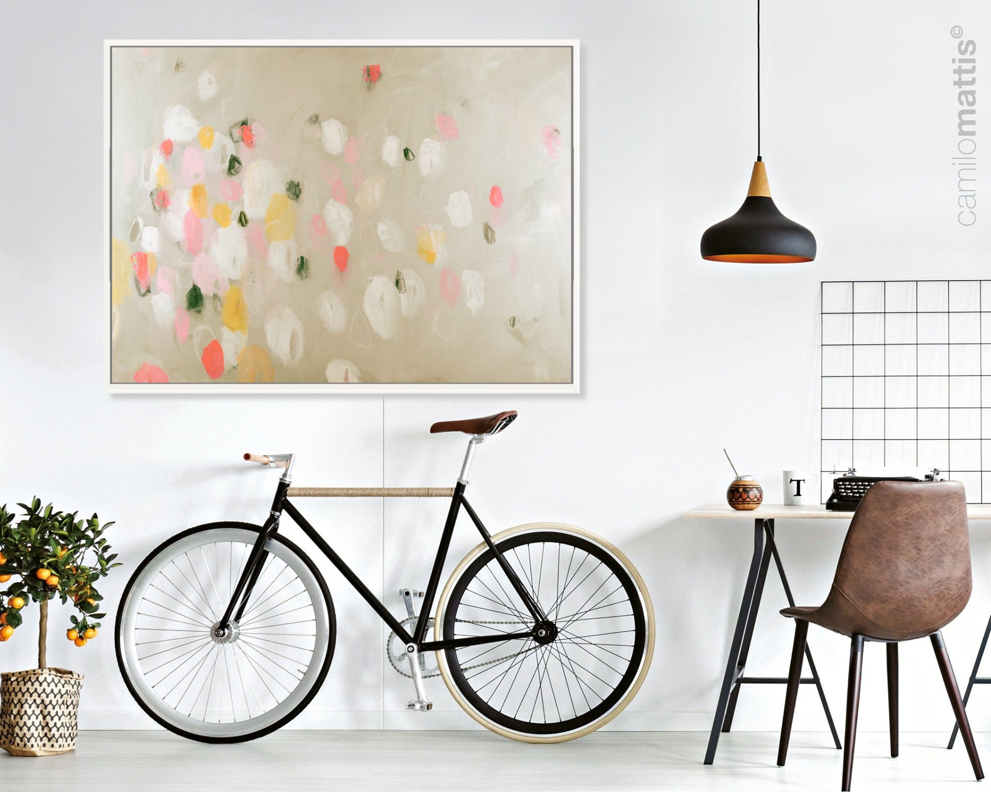 Flower art living room decor print, comfort colors oversized wall art 24x36 art prints