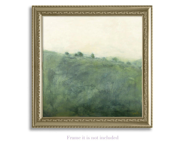 Landscape painting original on canvas, Country Scenery wall art with muted colors by Camilo Mattis