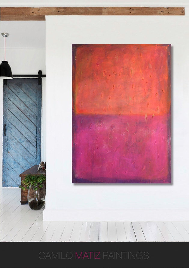 Original Orange Red Abstract art Painting | Wall Decor on Canvas Acrylic Oil Contemporary Extra Large Abstract Art, Texture Painting
