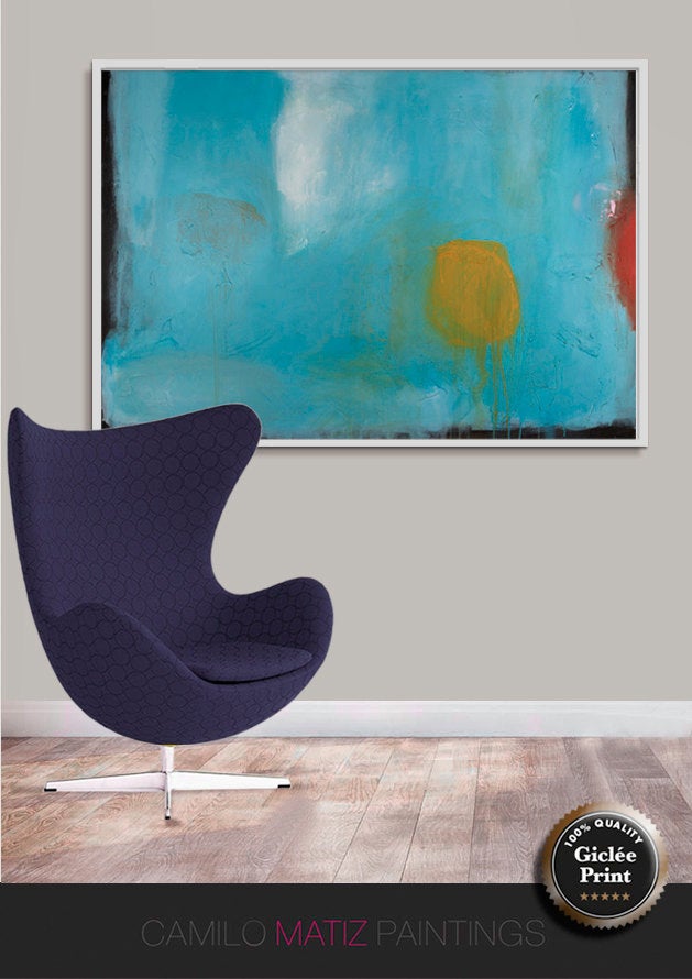 Abstract Art Print , Abstract Giclee Print , Modern Art Abstract , Minimalist Painting , from Original Abstract Acrylic Painitng, Blue - camilomattis.com